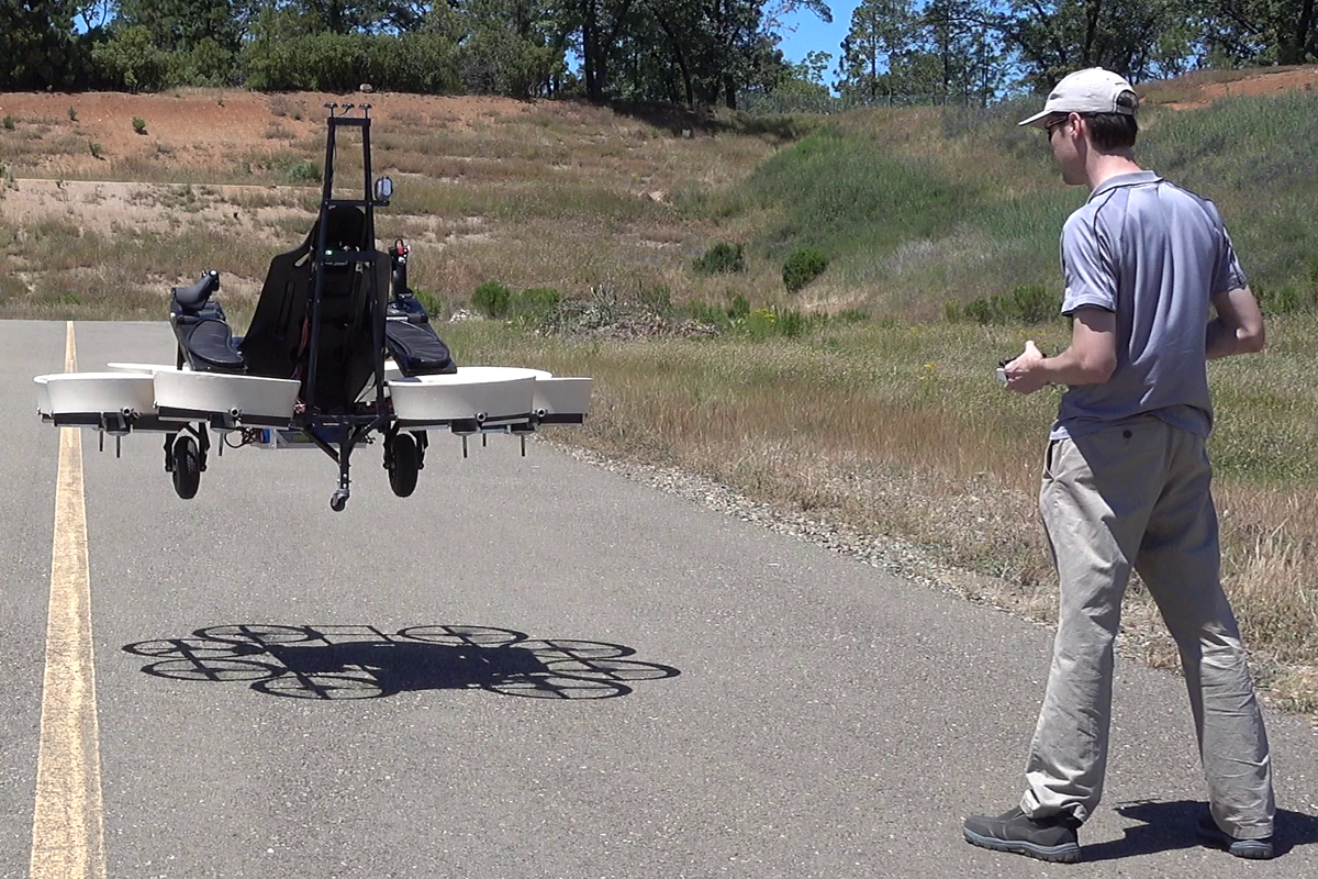 FlyKart 1 one passenger eVTOL prototype multicopter FlyKart 1 one passenger eVTOL prototype multicopter